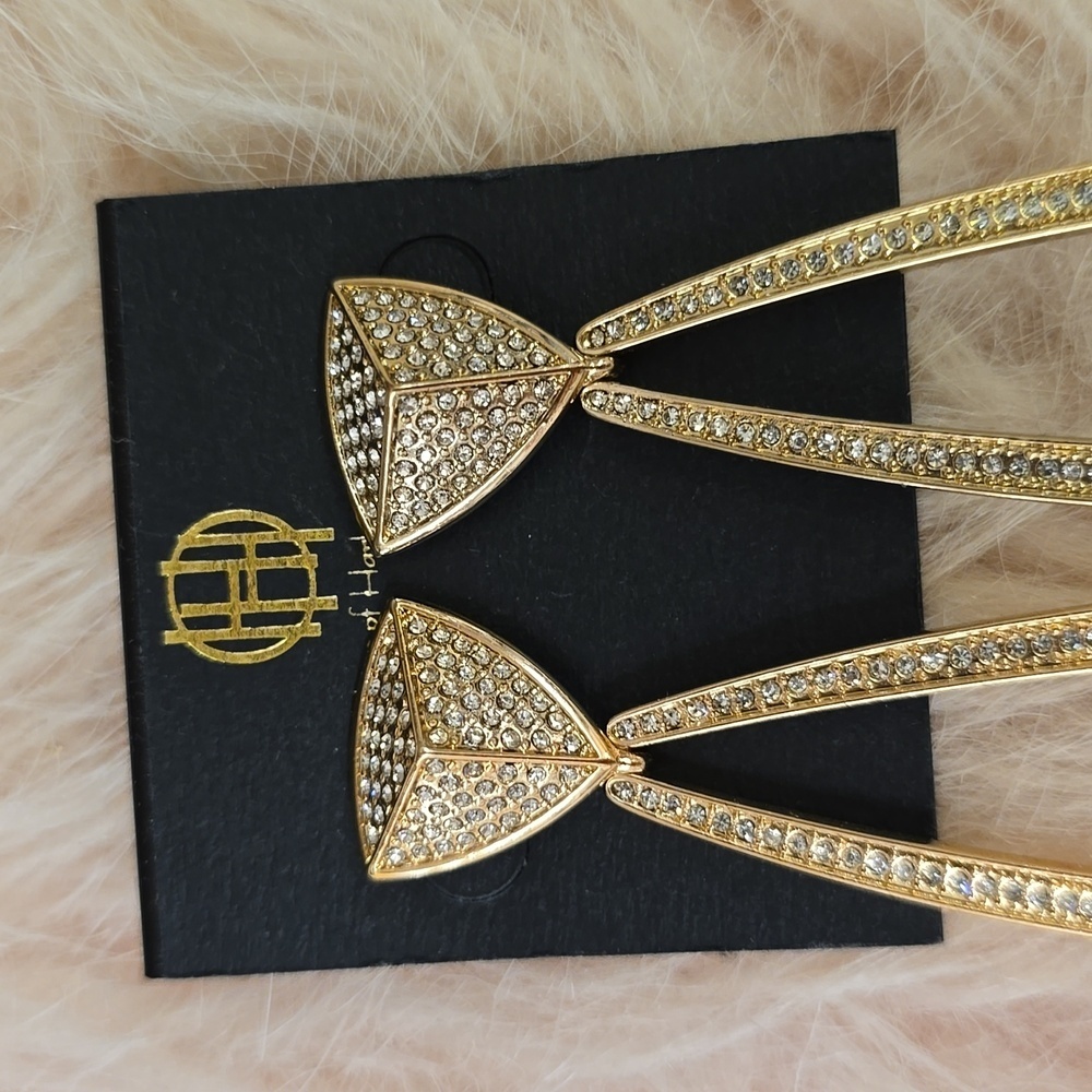 HOUSE OF HARLOW Gold Dangle Earrings| New! - Picture 5 of 8